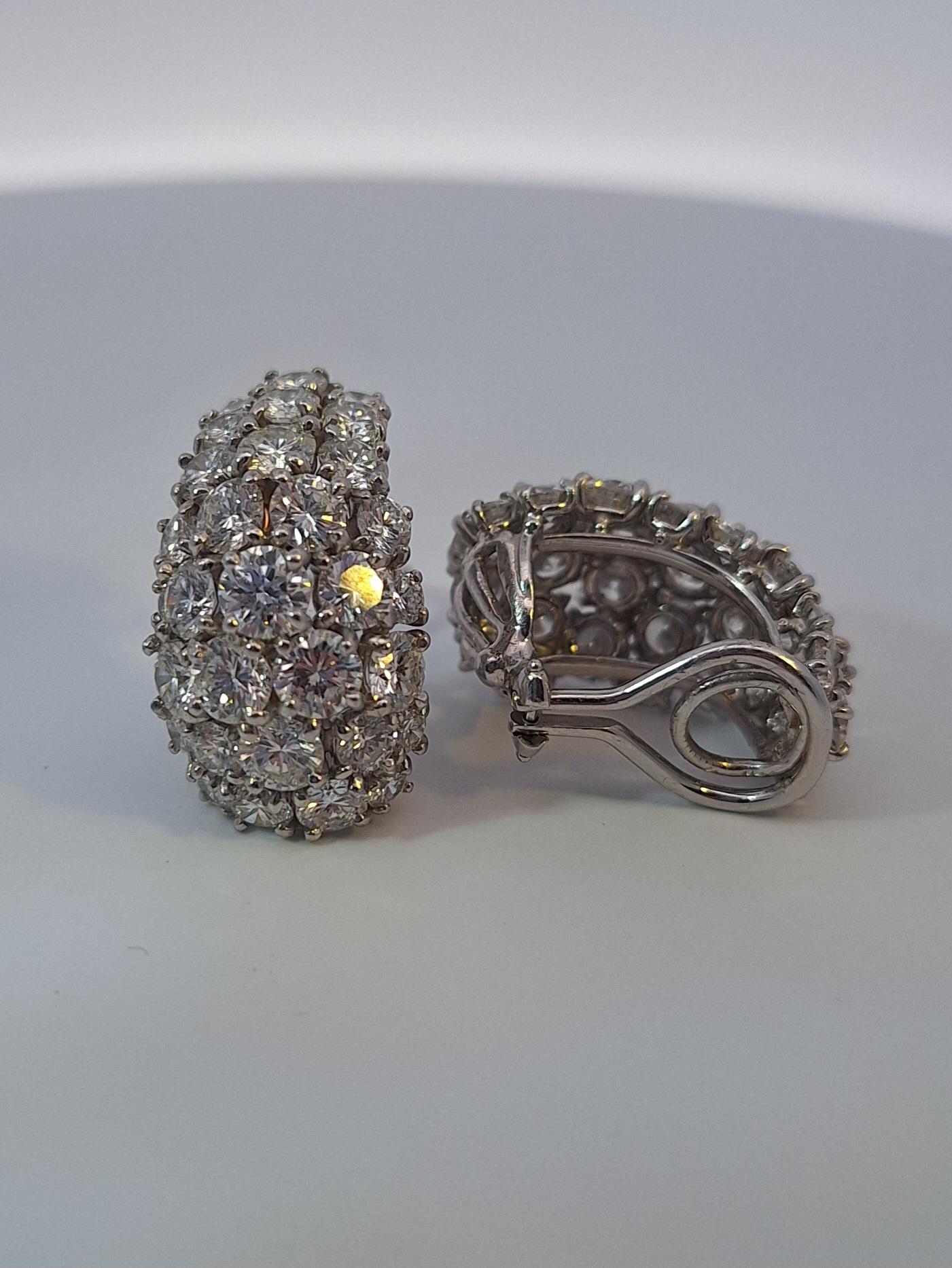 Boucles d'oreilles diamant 12 carats en platine de Cartier en vente 1