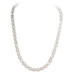 12 Carat Diamond Baguette Cluster Necklace