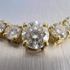 12 Carat Diamond Graduated Tennis Necklace in 18k Yellow Gold