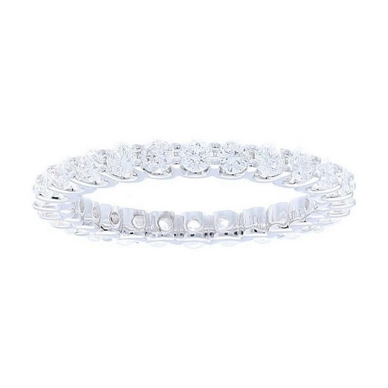 Modern 1.2 Carat Diamond in 14K White Gold Wedding Band 1981 Classic Collection Ring For Sale