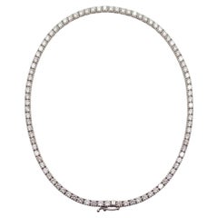 12 Carat Diamond Riviera Necklace in 14k White Gold