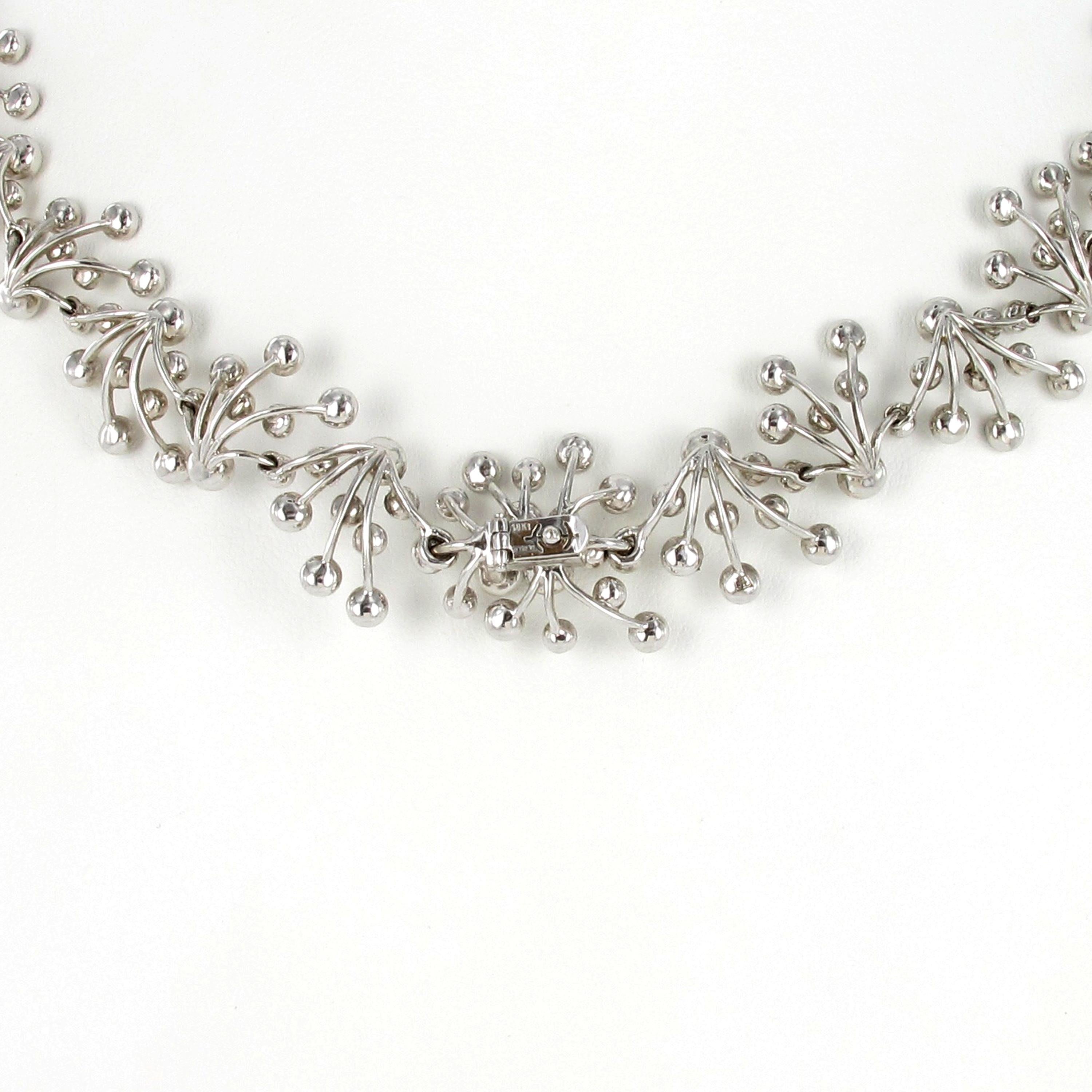 Women's or Men's 12 Carat Diamond White Gold 750 Necklace For Sale