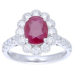 1.2 Carat Diamonds and 2.2 Carat Ruby Vow Collection Ring in 14K White Gold