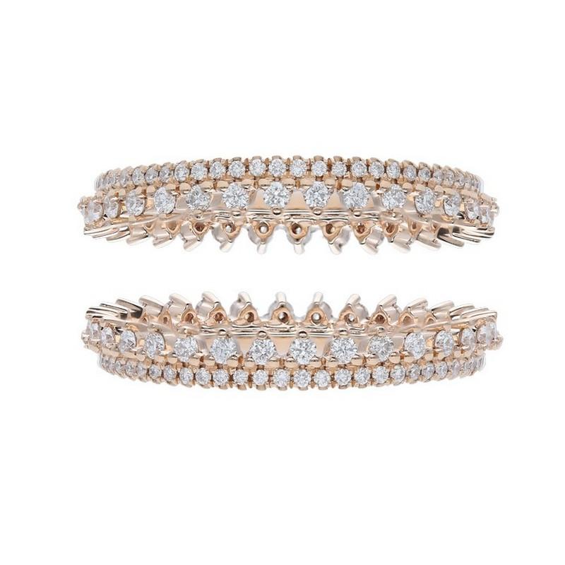 Moderno Anello con diamanti da 1,2 carati in oro rosa 18 carati - Collection'S 1981 Classic in vendita