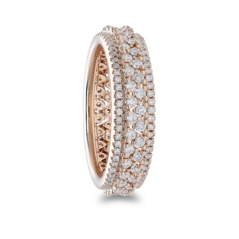 Round Cut 1.2 Carat Diamonds in 18K Rose Gold Ring - 1981 Classic Collection For Sale