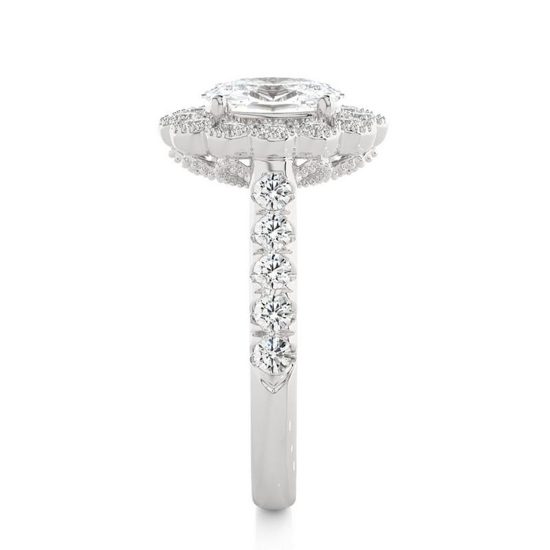 Modern 1.2 Carat Diamonds Vow Collection Ring in 14K White Gold For Sale