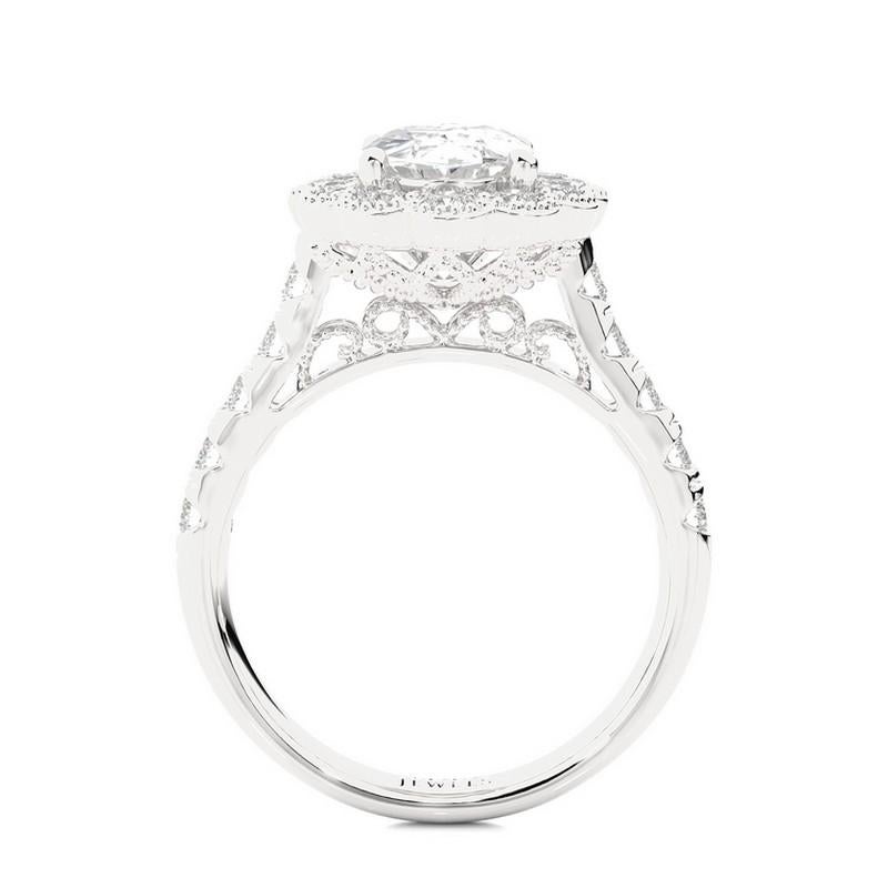 Round Cut 1.2 Carat Diamonds Vow Collection Ring in 14K White Gold For Sale