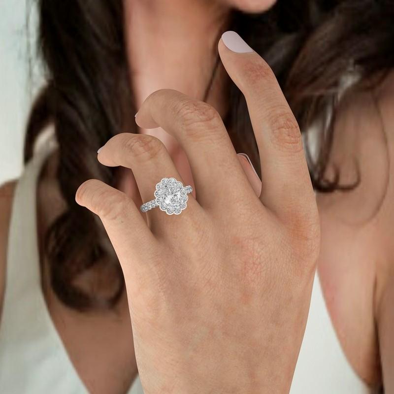 1.2 Carat Diamonds Vow Collection Ring in 14K White Gold In New Condition For Sale In Paramus, NJ