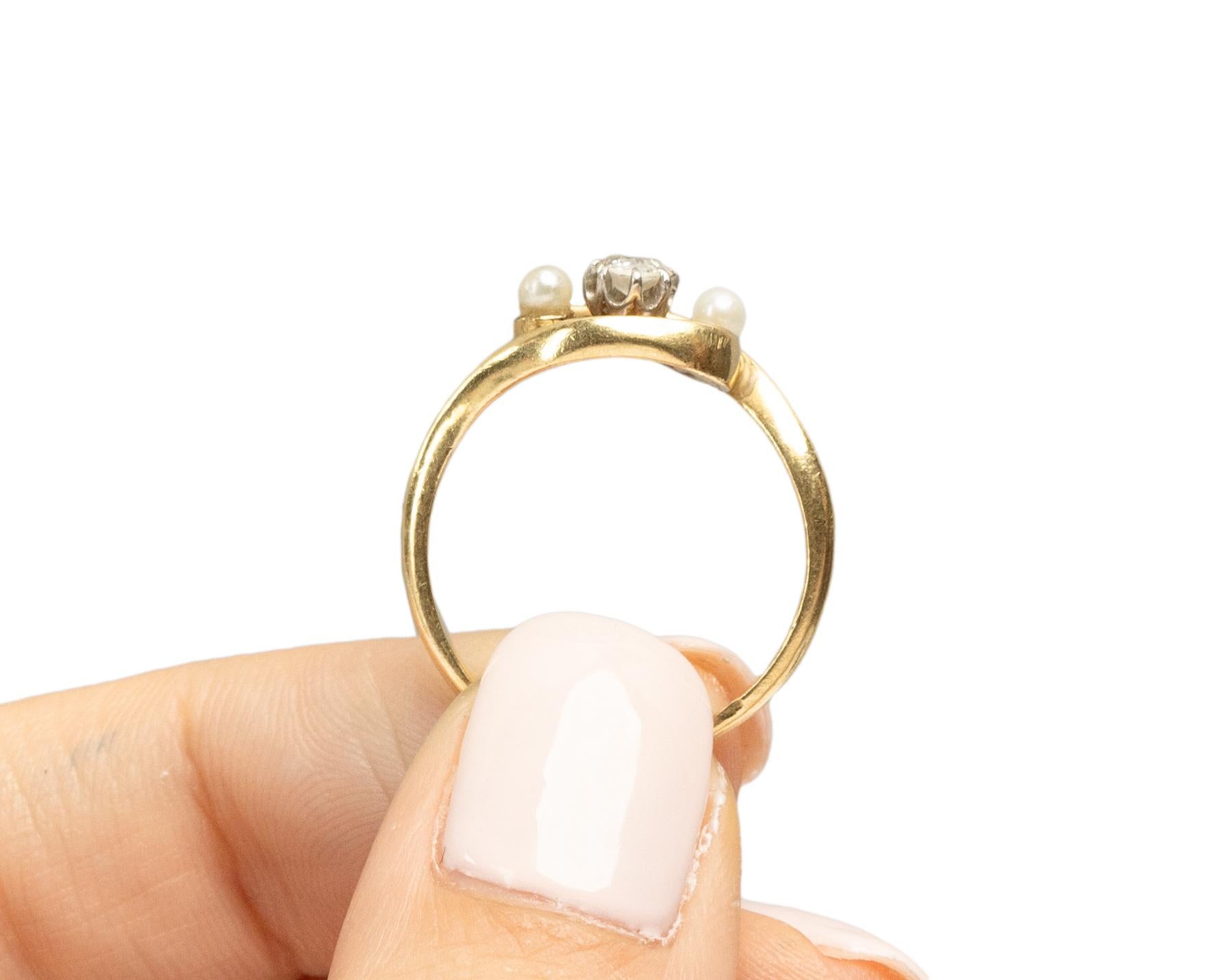 .12 Carat Edwardian Diamond 14 Karat Yellow Gold Engagement Ring For Sale 1