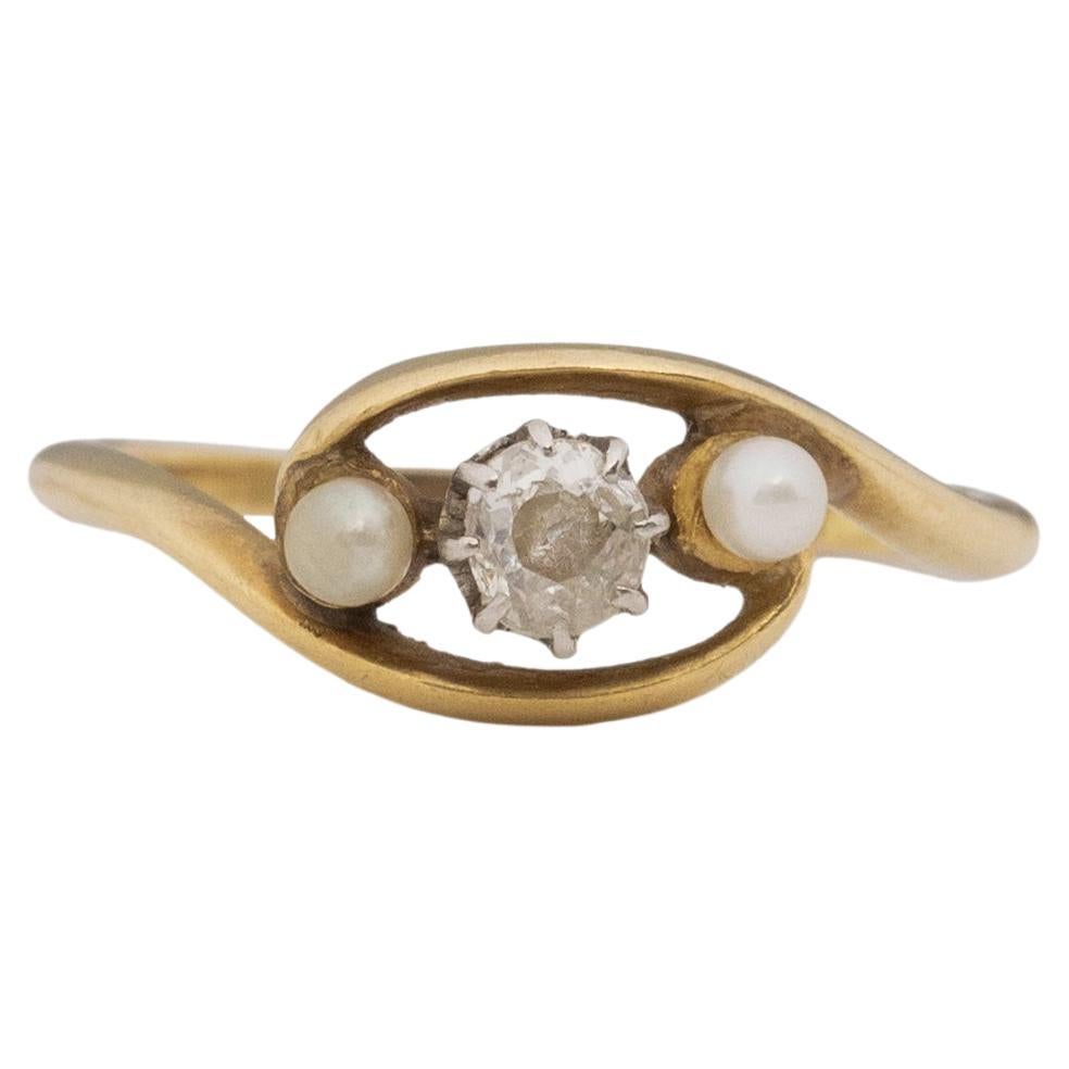 .12 Carat Edwardian Diamond 14 Karat Yellow Gold Engagement Ring For Sale