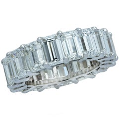 12 Carat Emerald Cut Diamond Eternity Band