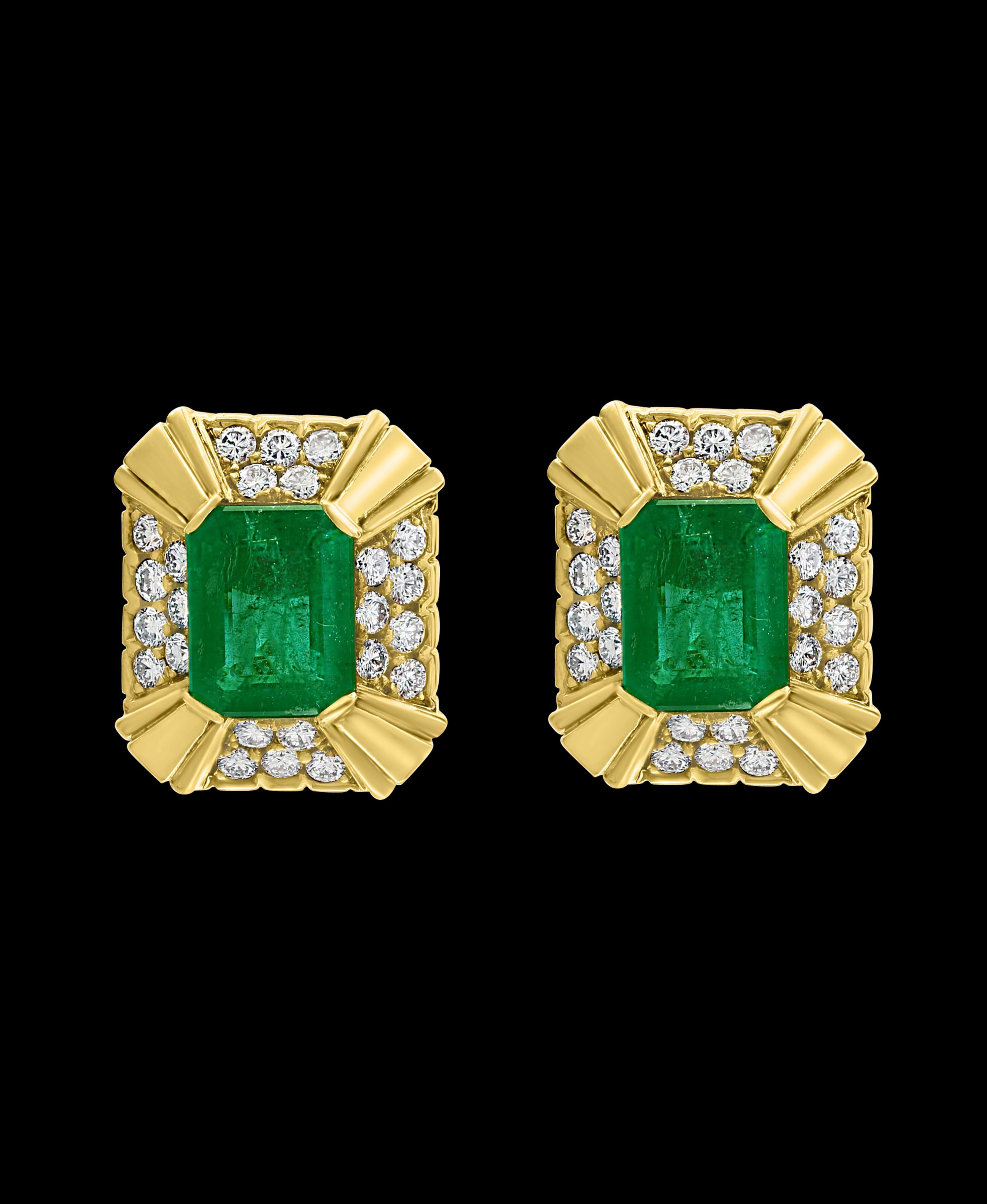 emerald cut clip on earrings
