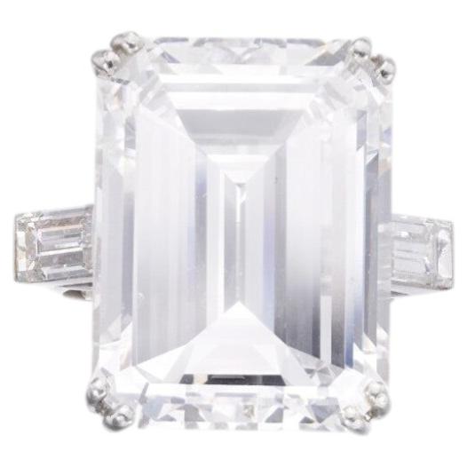 12 Carat Emerald-cut Statement VVS  Diamond Ring Purity in Perfection For Sale