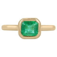 1.2 Carat Emerald Diamond Ring 18K White Gold Graceful Brilliance