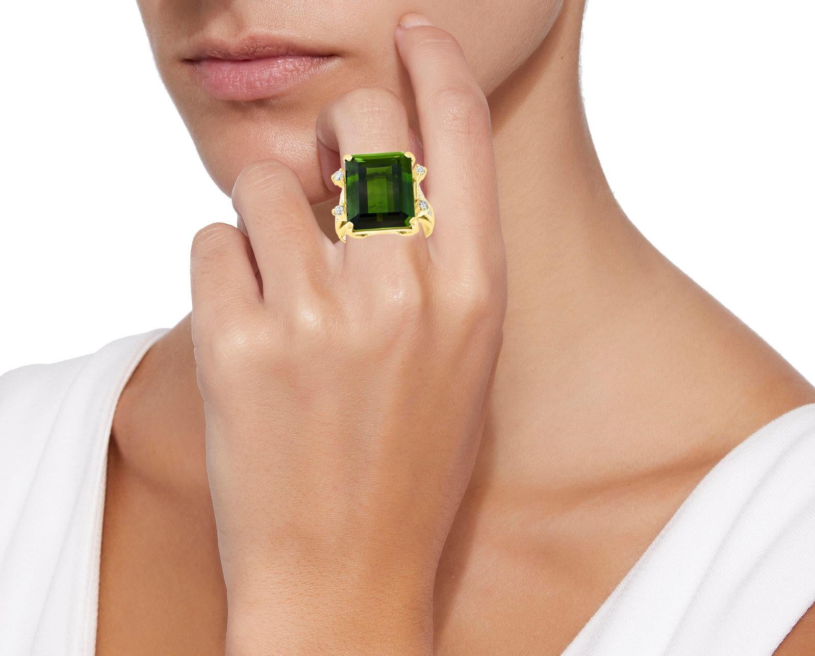 12 carat green tourmaline ring