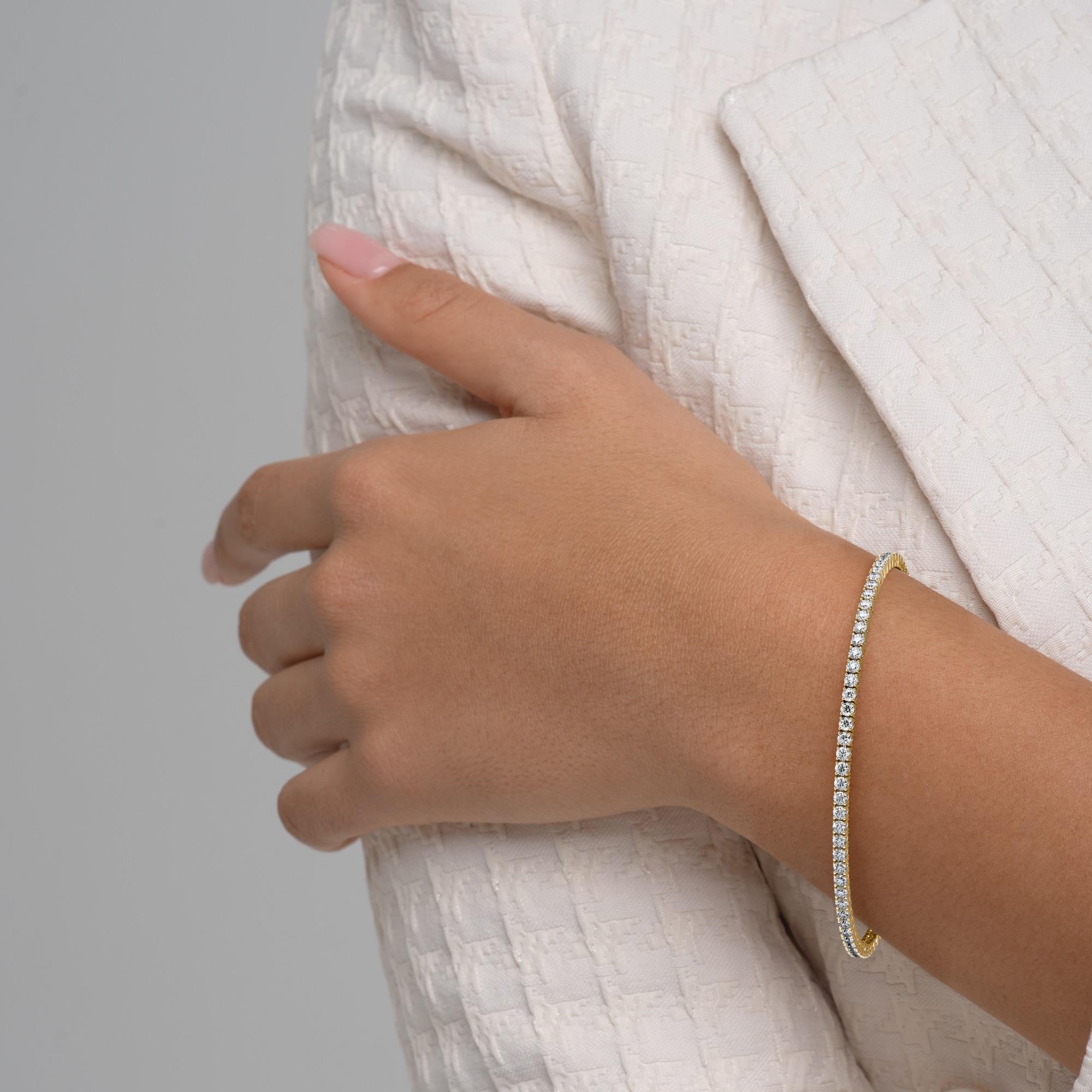 12 Karat Lab Grown Diamant-Tennisarmband 14k Weißgold E-F, VS1 8