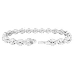 12 Carat Marquise Diamond 18K White Gold Tennis Bracelet