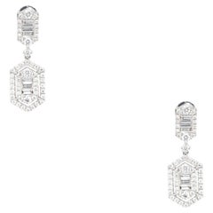 1.2 Carat Multi-Shape Mosaic Diamond Drop Earrings 18 Karat in Stock