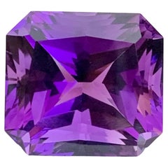 12 quilates de amatista natural suelta de color púrpura intenso en forma de esmeralda Gema