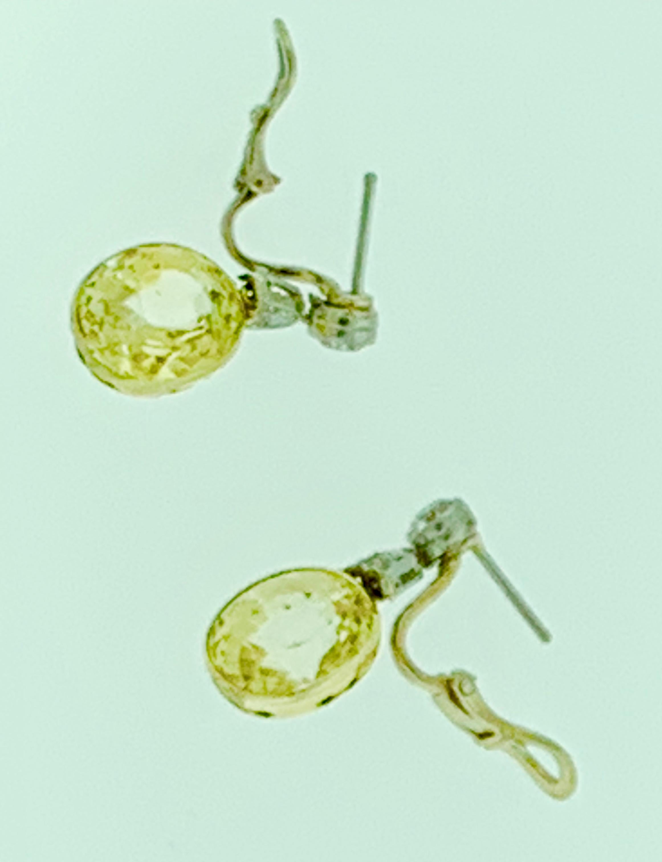 AGL Certified 12 Ct Natural  Ceylon Yellow Sapphire No Heat Diamond Earrings PT For Sale 2