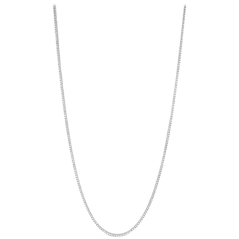 12 Carat Opera Length Diamond Line Necklace For Sale at 1stDibs