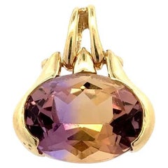 12 Carat Oval Ametrine Gold Vintage Charm Pendant