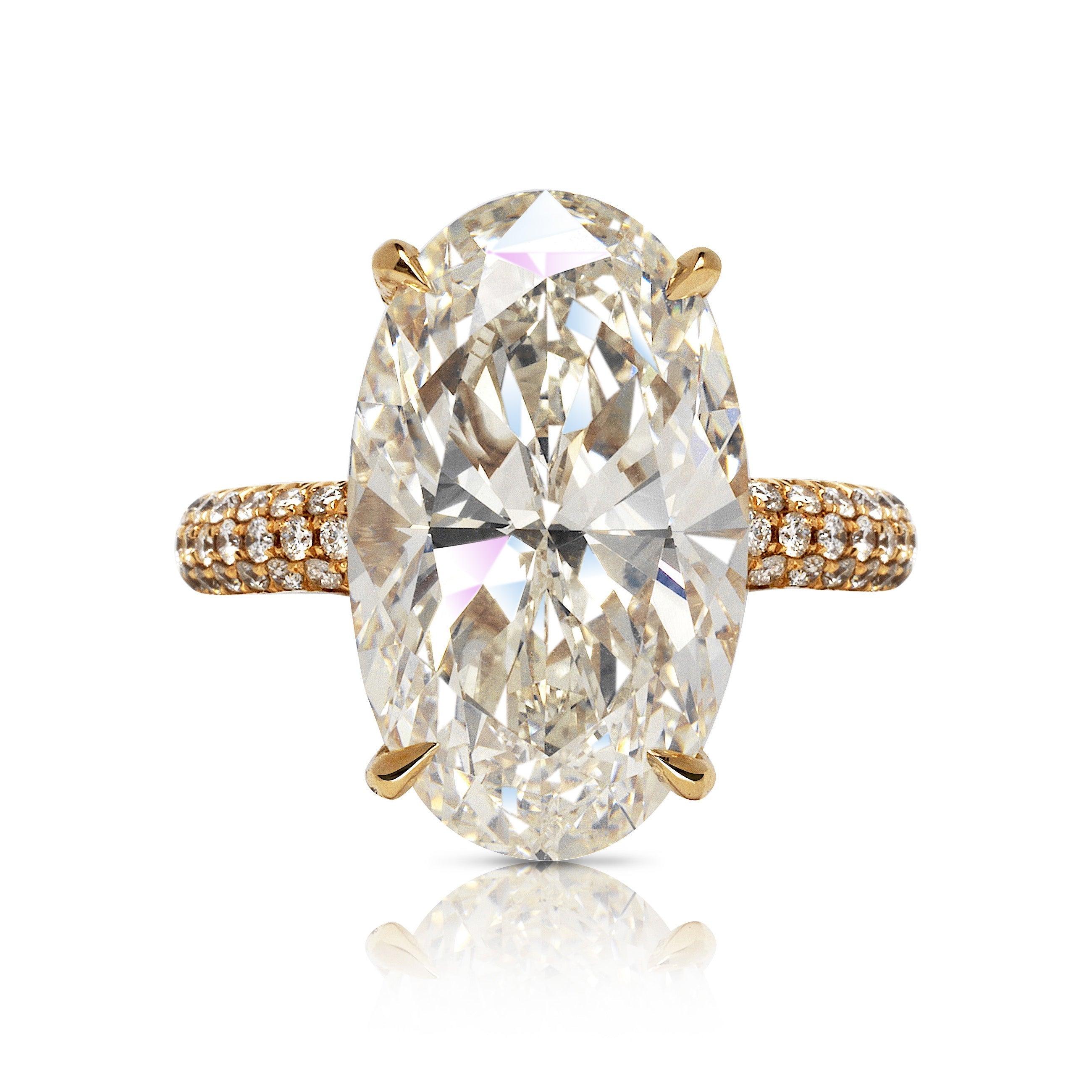12 Carat Oval Cut Diamond Engagement Ring GIA Certified CCC SI1 For ...
