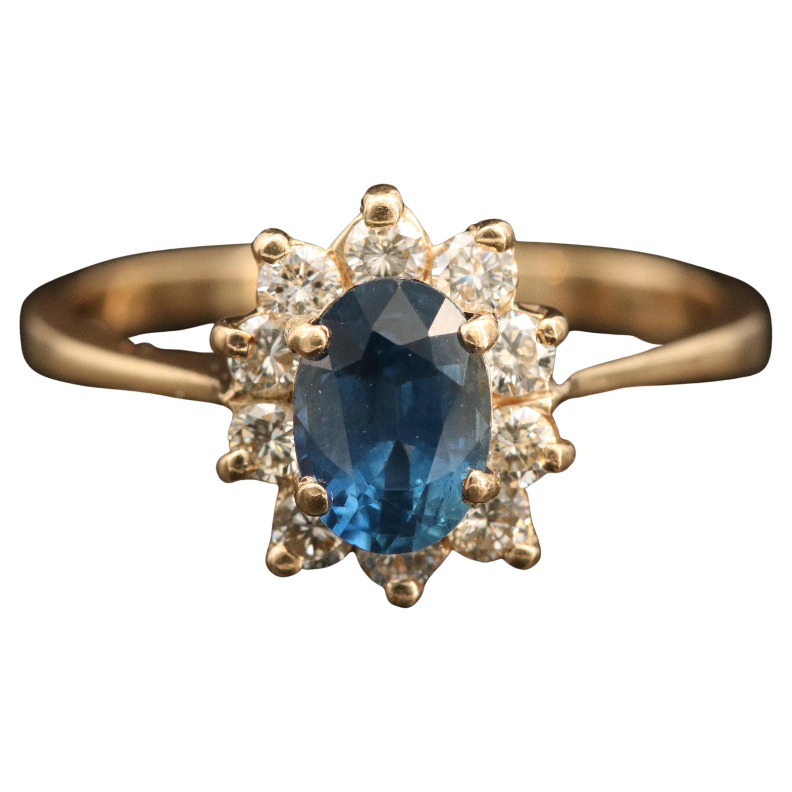 For Sale:  Unique Natural Sapphire Diamond Engagement Ring Set in 18K Gold, Cocktail Ring