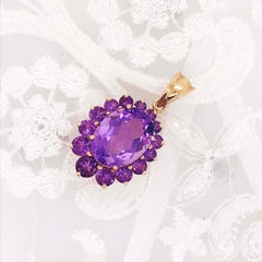 12 Carat Oval and Round Amethyst Custom Women's Power Pendant or Women’s Rights