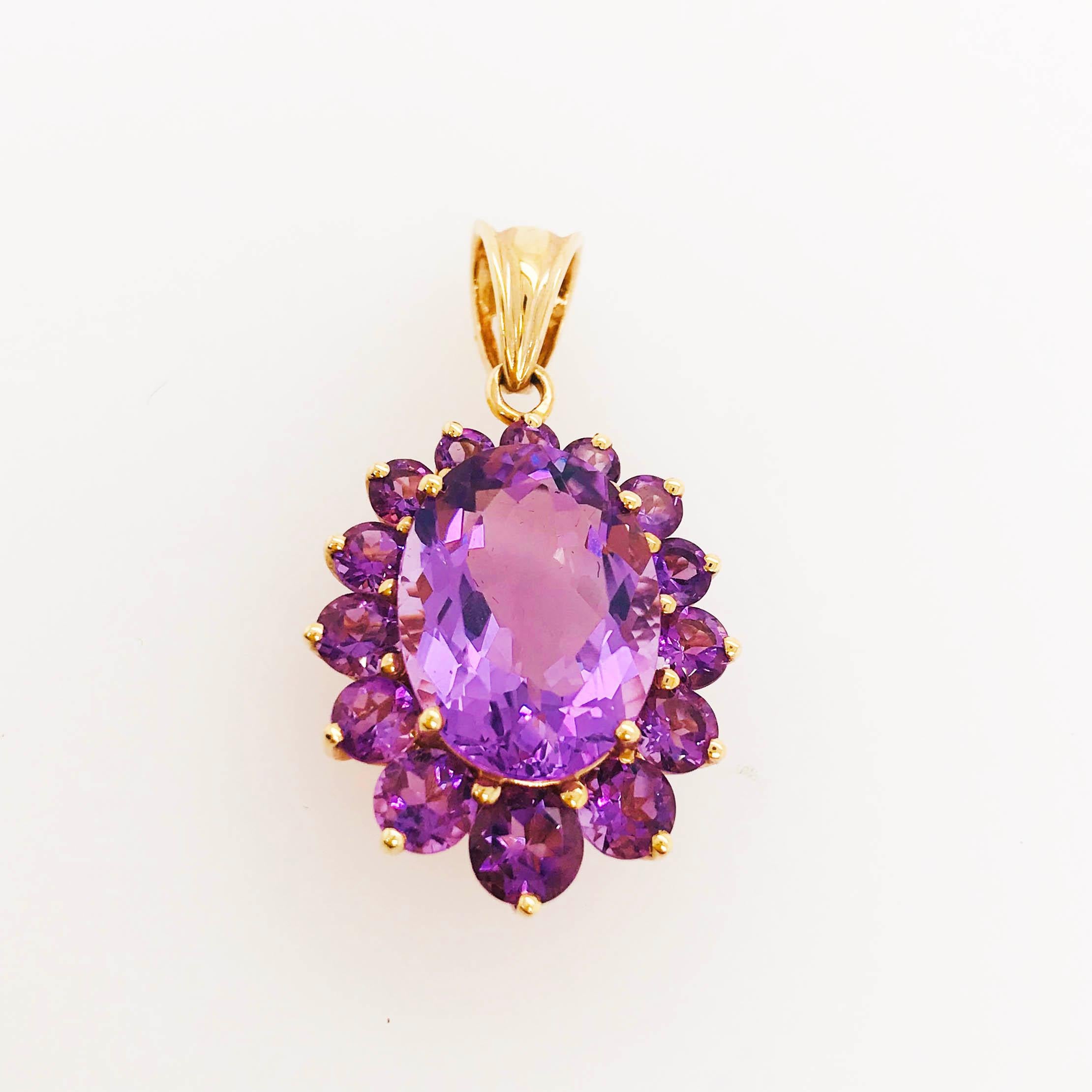 Oval Cut 12 Carat Oval and Round Amethyst Custom Women's Power Pendant or Women’s Rights