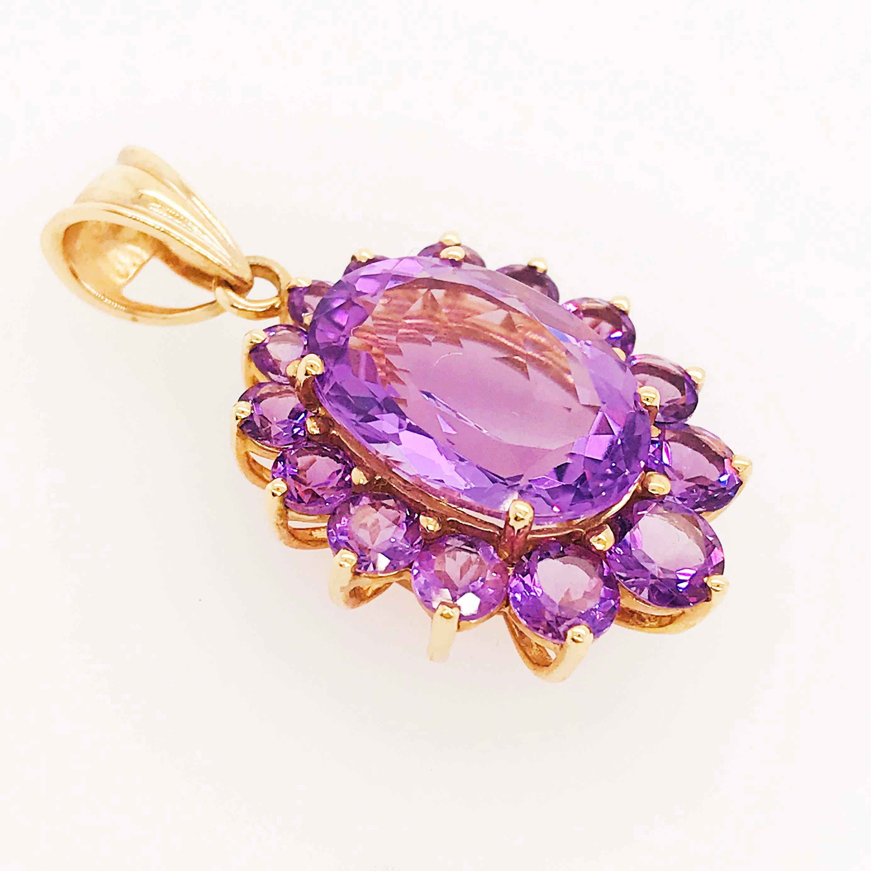 12 Carat Oval and Round Amethyst Custom Women's Power Pendant or Women’s Rights 1