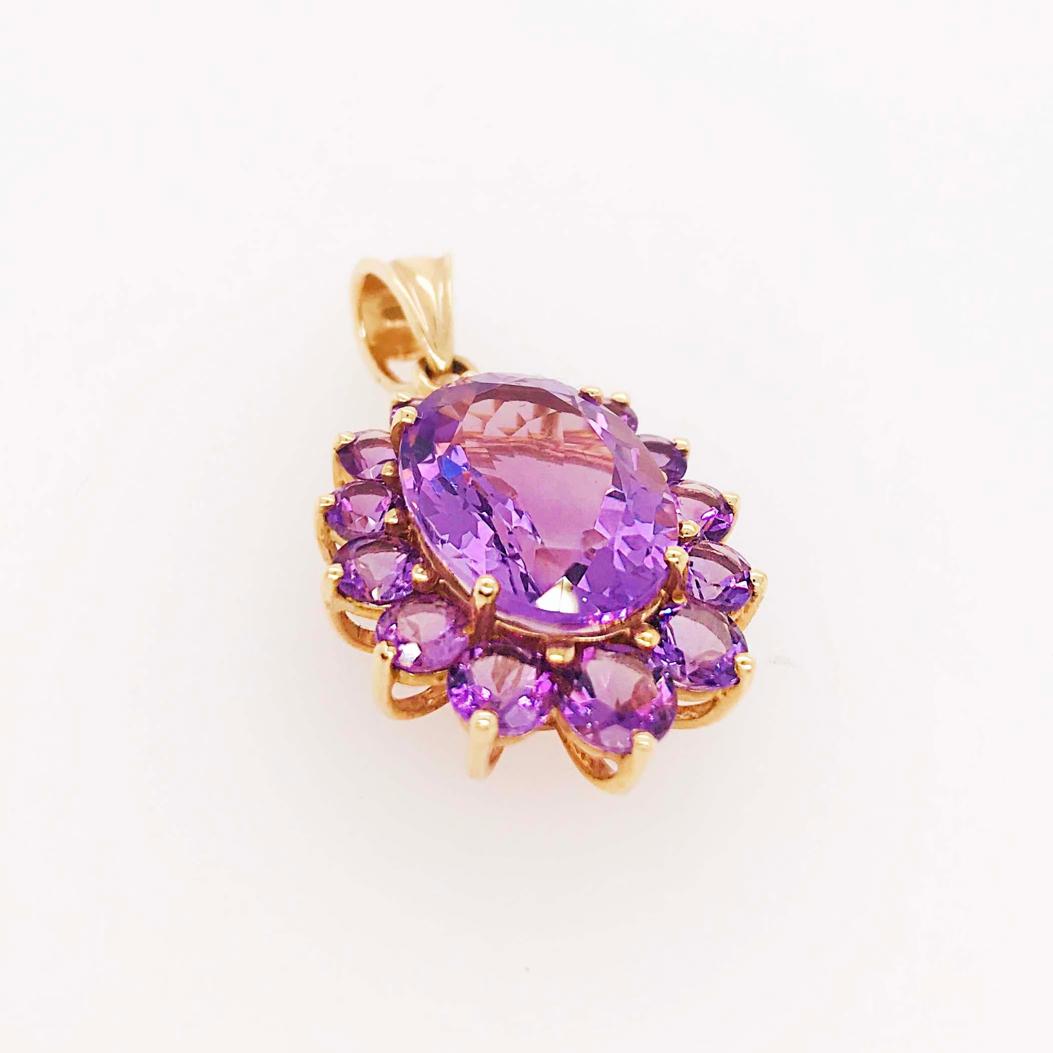 12 Carat Oval and Round Amethyst Custom Women's Power Pendant or Women’s Rights 2