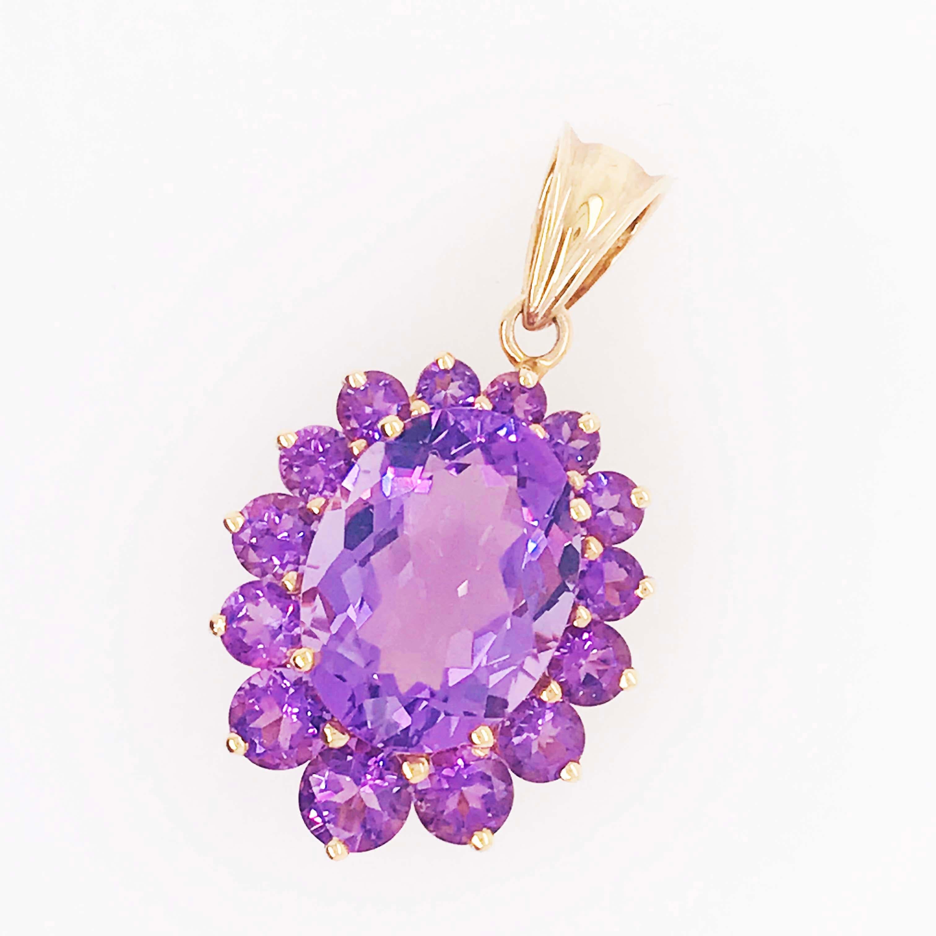 12 Carat Oval and Round Amethyst Custom Women's Power Pendant or Women’s Rights 3