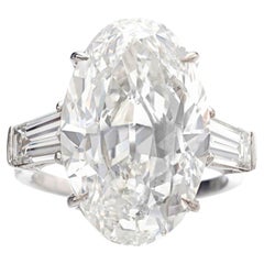 12 Carat Oval Statement Brilliant White / F color VVS Diamond Ring