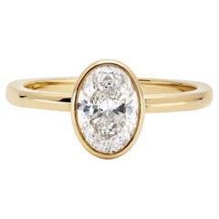 1.2 Carat Oval Statement Brilliant White SI 14K Gold Classic Charm Signature