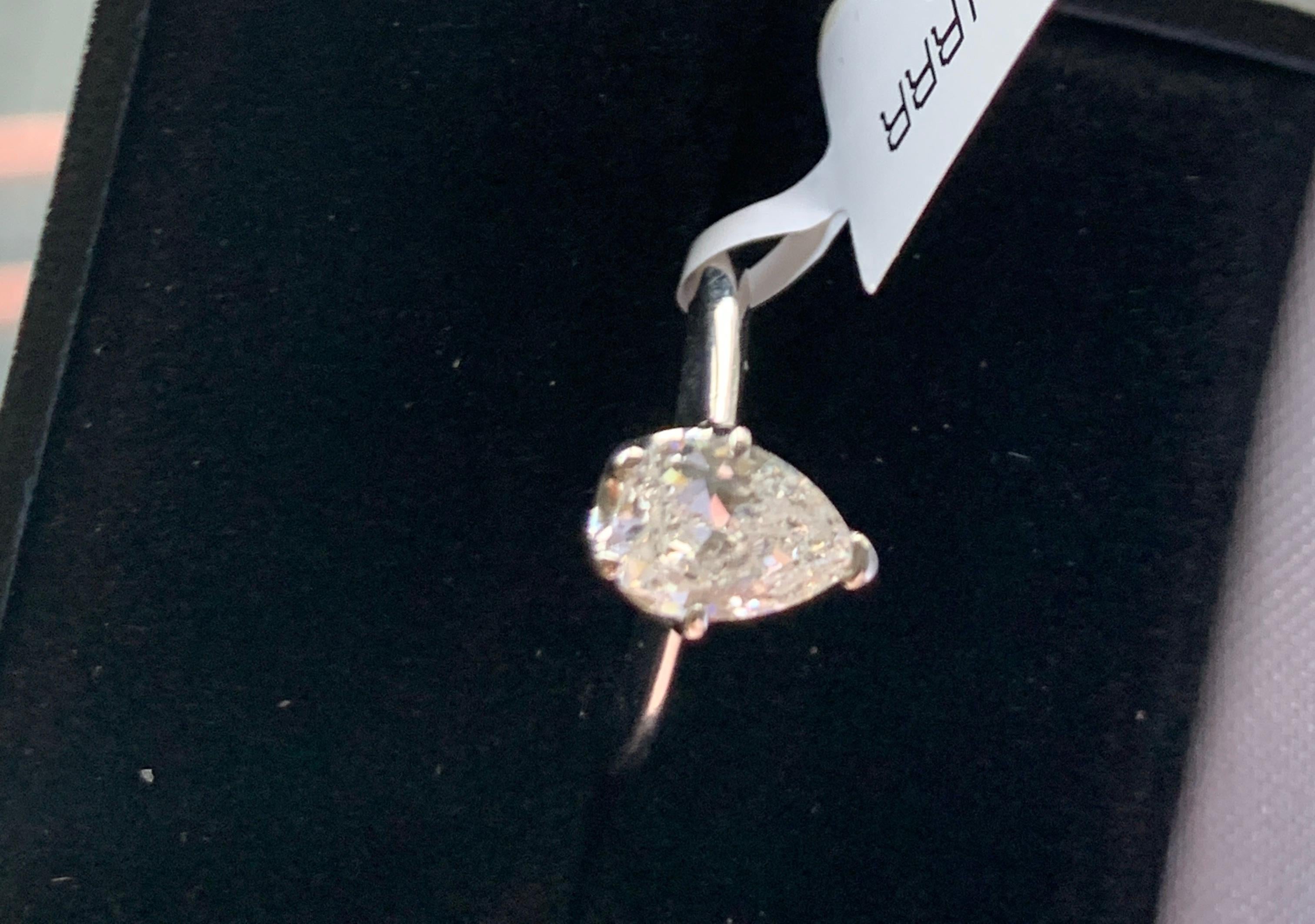 1.2 Carat Pear Shape Center Diamond Engagement 14 Karat White Gold Ring 4