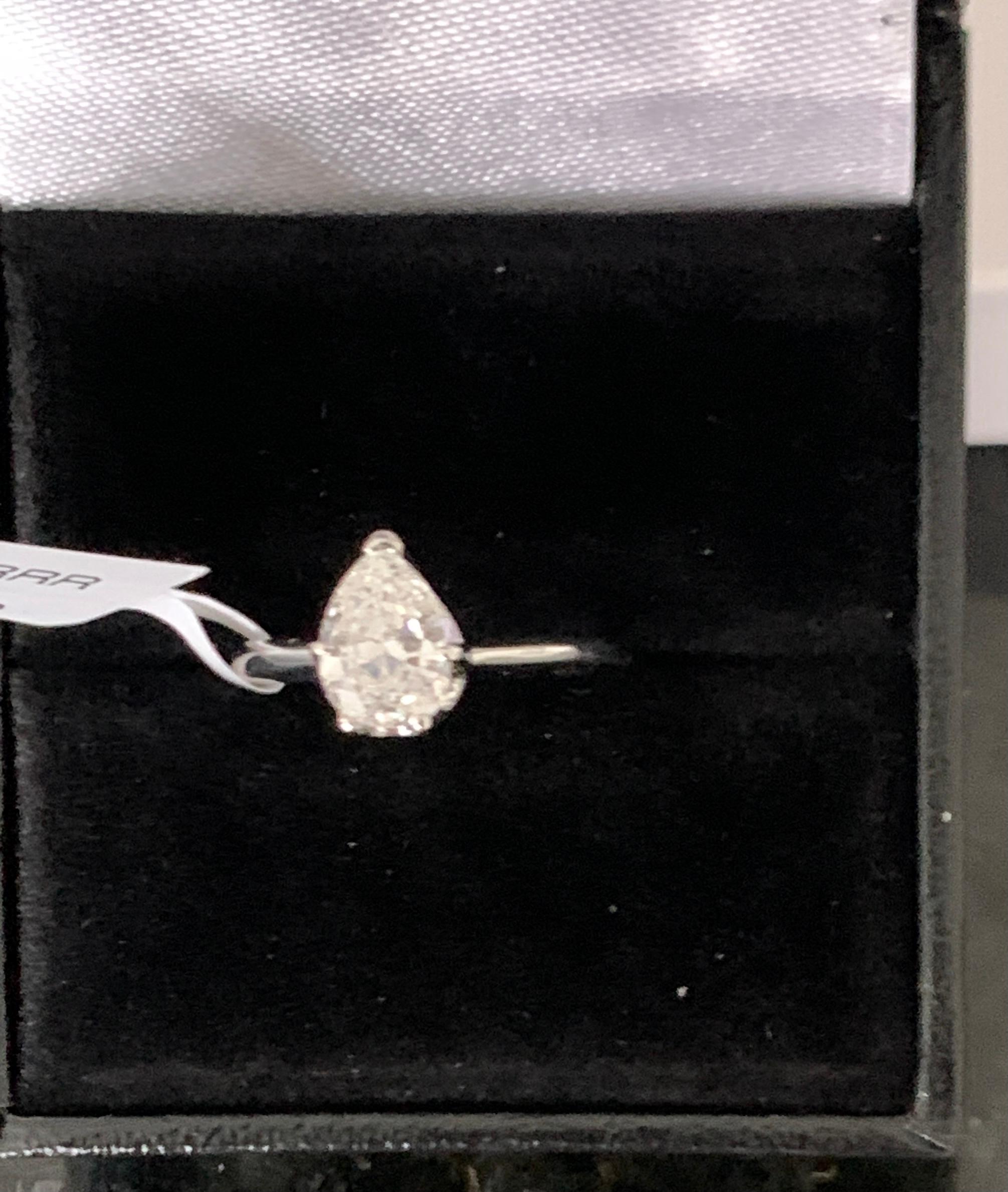 1.2 Carat Pear Shape Center Diamond Engagement 14 Karat White Gold Ring 8