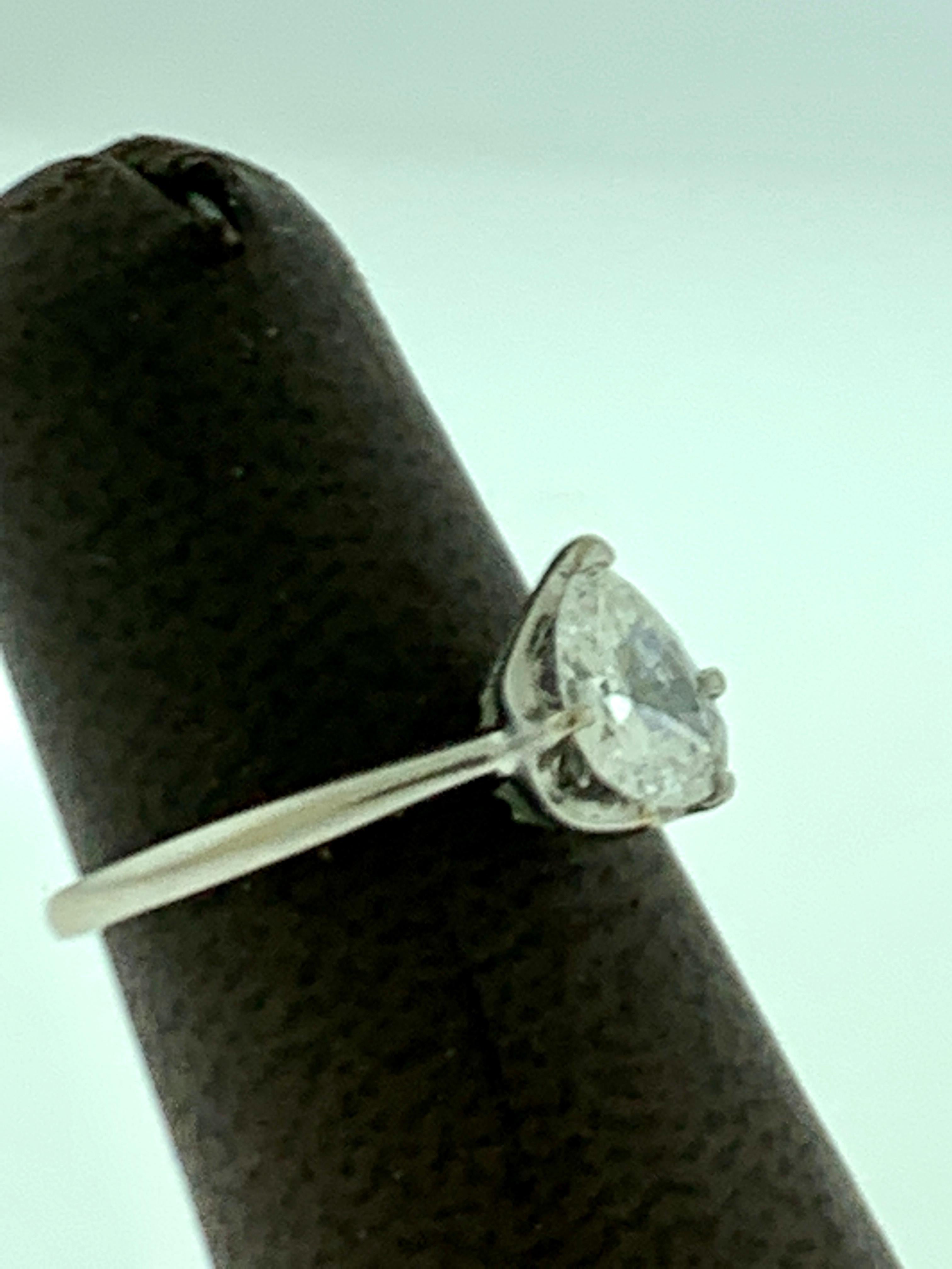 Women's 1.2 Carat Pear Shape Center Diamond Engagement 14 Karat White Gold Ring