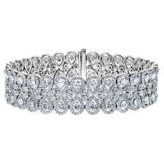 12 Carat Pear Shape Diamond Double Row Bracelet Certified