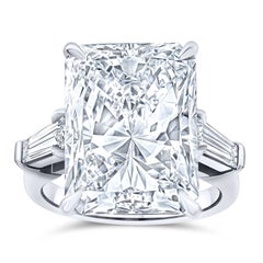 12 Carat Radiant Statement Brilliant White VS  Gold Iconic Presence Diamond Ring
