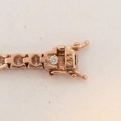 12 Carat Round Brilliant Cut Diamond Tennis Bracelet in 14k Rose Gold