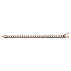 12 Carat Round Brilliant Cut Diamond Tennis Bracelet in 14k Rose Gold