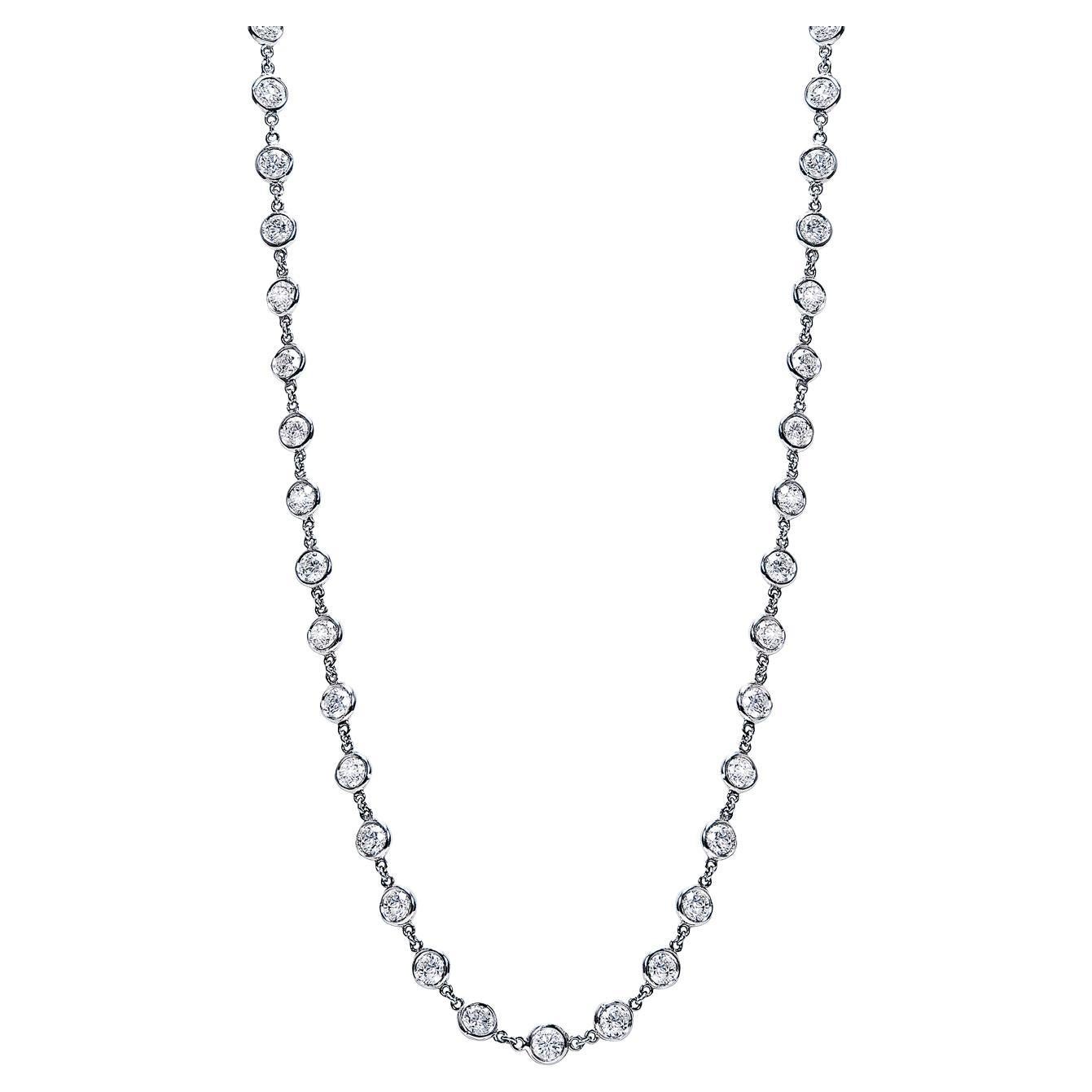 12 Carat Round Brilliant Diamonds By The Yard Necklace Certified For Sale