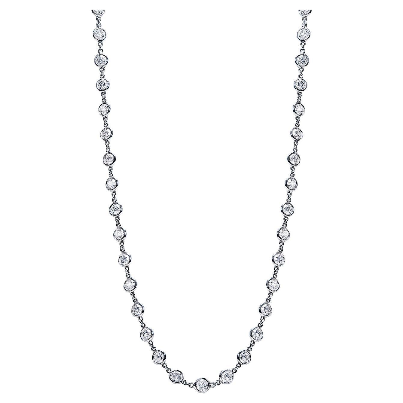 Collier de 12 carats de diamants ronds et brillants certifiés