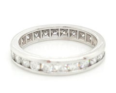 1.2 Carat Round Cut Diamond Vintage Platinum Eternity Band Ring, 1960s