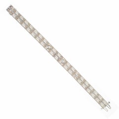 .12 Carat Round Diamond White Gold Art Deco Filigree Bracelet