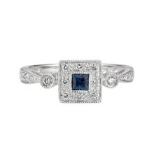 .12 Carat Sapphire Diamond White Gold Ring