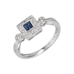 .12 Carat Sapphire Diamond White Gold Ring