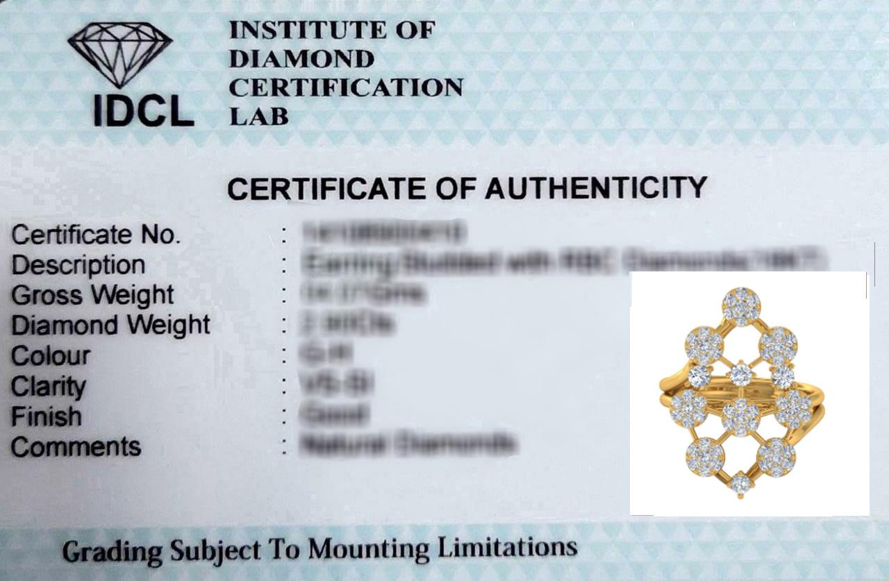 Modern 1.2 Carat SI Clarity HI Color Diamond Designer Ring 14 Karat Yellow Gold Jewelry For Sale