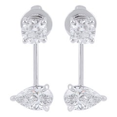1.2 Carat SI/HI Diamond Jacket Earrings in 18 Karat White Gold Gift for Her